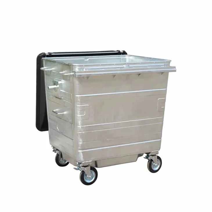 1100L Galvanised Garbage Can
